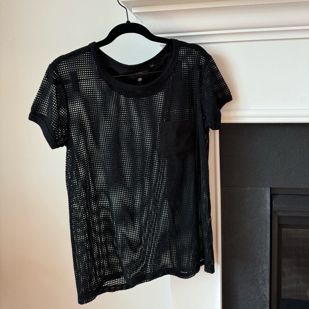 G-Star Raw Black Mesh Pocket Tee | Size S